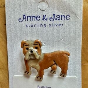 New Sterling Silver Bulldog Pin from Anne and Jane